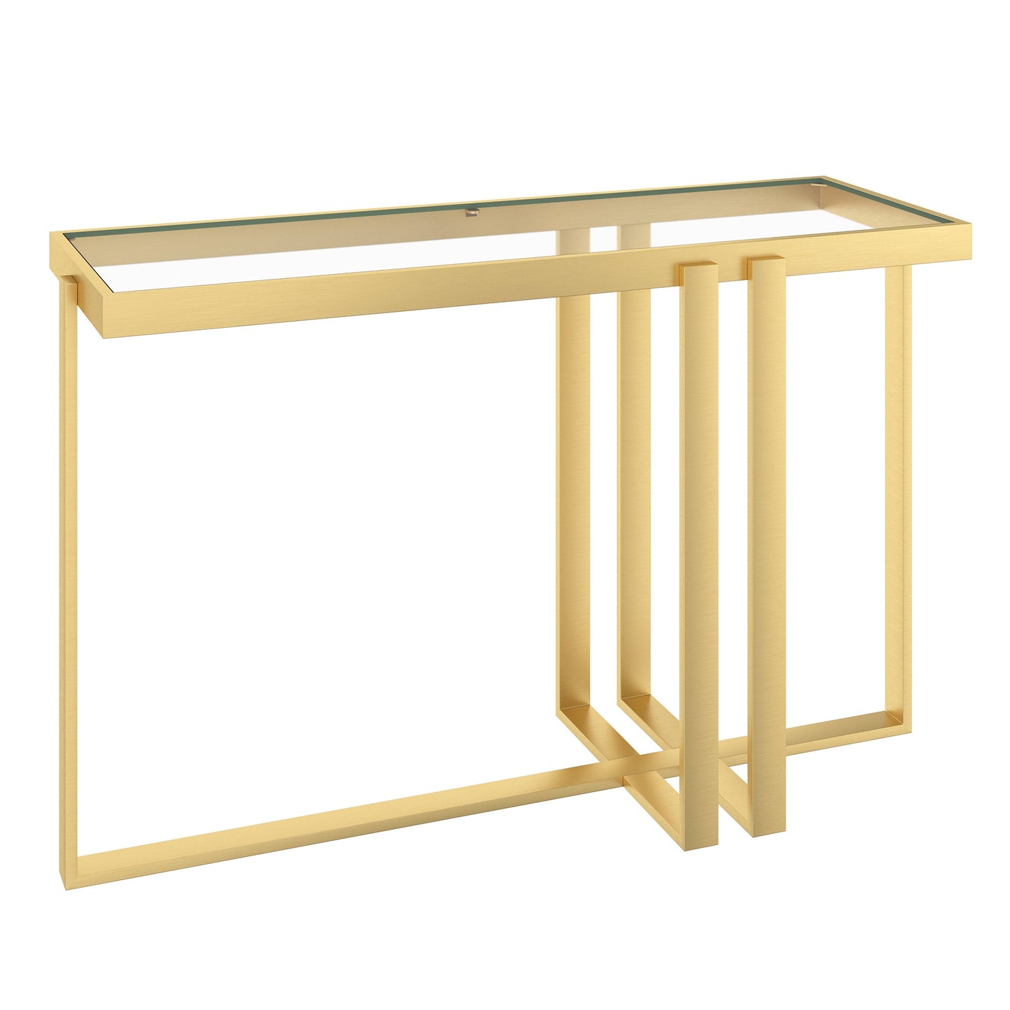 Paxton Console Table in Brushed Gold