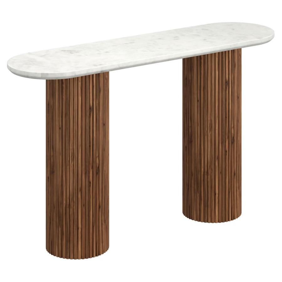 Jilsa Console Table in Walnut & White