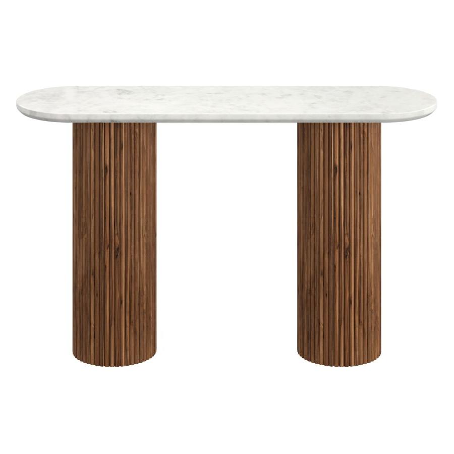 Jilsa Console Table in Walnut & White