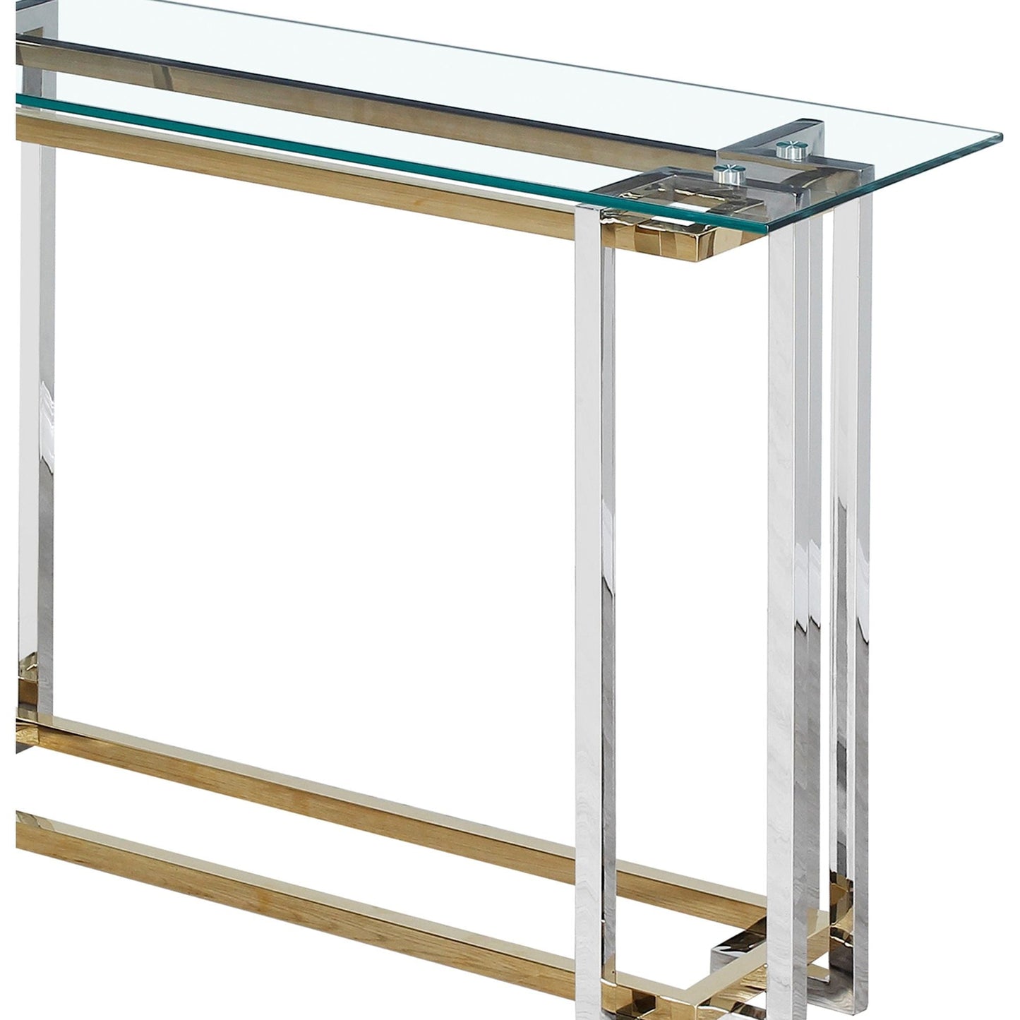 Florina Console Table in Silver and Gold