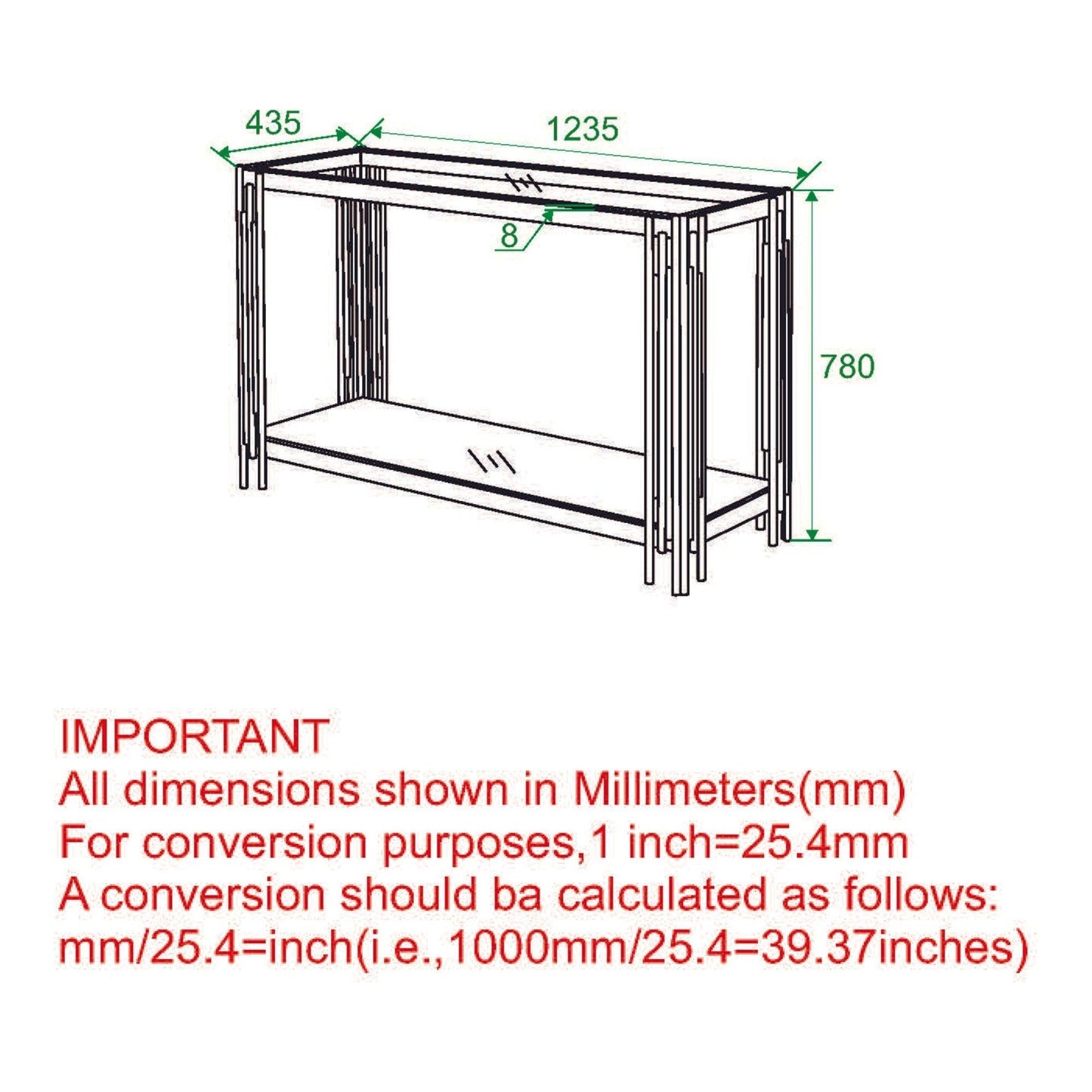 Estrel Console Table in Gold