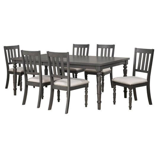 7-Piece Dining Set, Grey