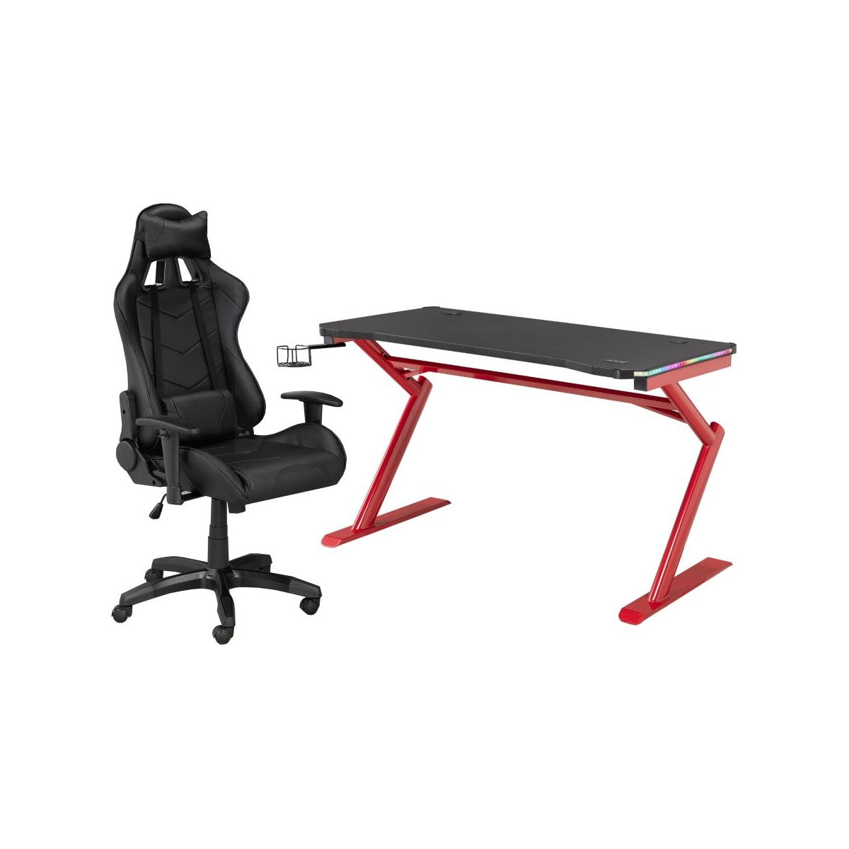 Jag Gaming Desk & Chair Set, Red