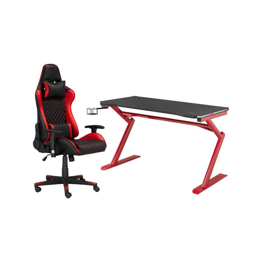 Matias Gaming Desk & Chair Set, Red