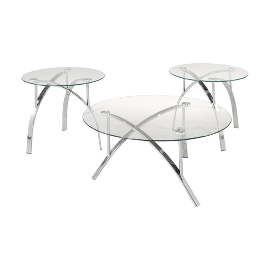 Rogan 3-Piece Coffee Table Set - Silver