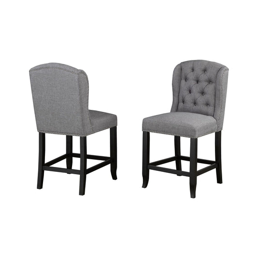 Enzo 24' Barstool Grey Fabric (Set Of 2)