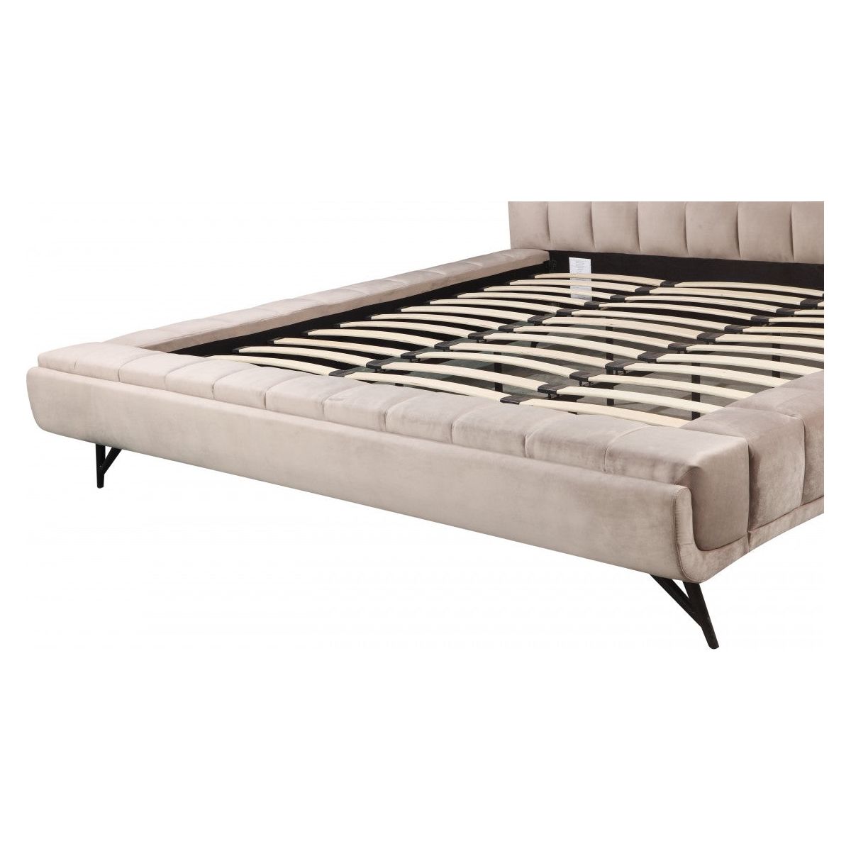 Rollo Platform Bed, Beige - Queen