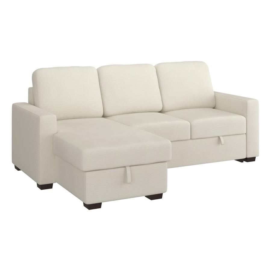 Alfonso 93.25" Sofa w/Bed & Storage in Beige Performance Fabric