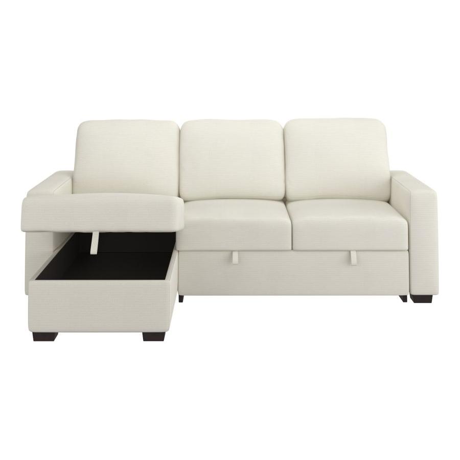 Alfonso 93.25" Sofa w/Bed & Storage in Beige Performance Fabric