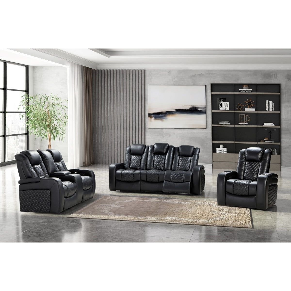 Dallas Power Recliner Sofa - Black