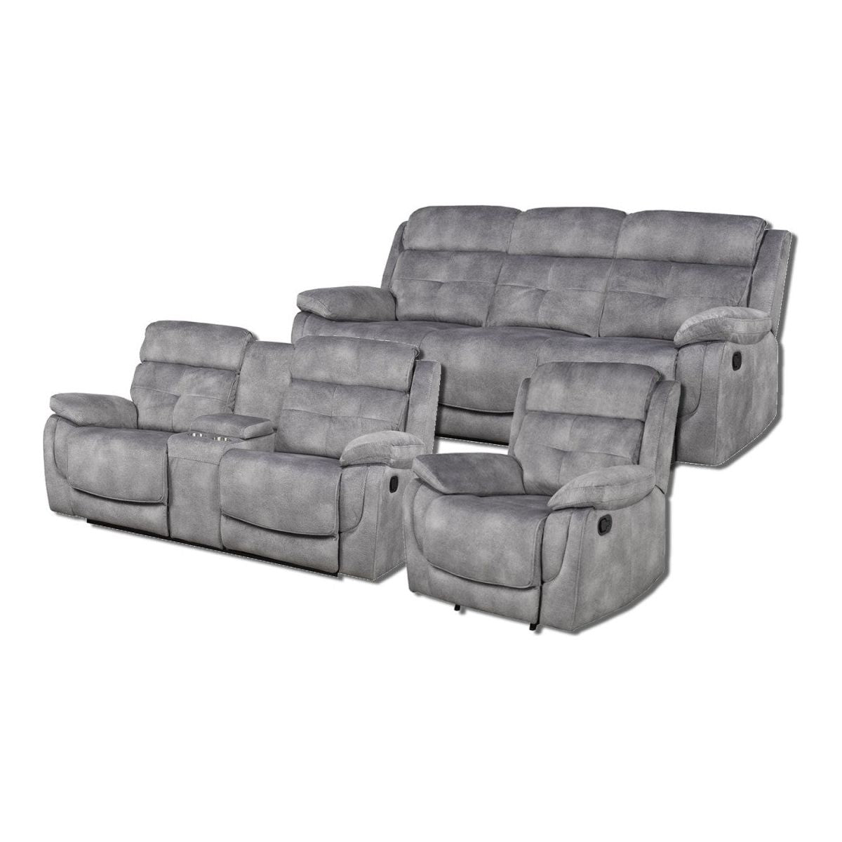 Nelson Sofa Recliner - Grey