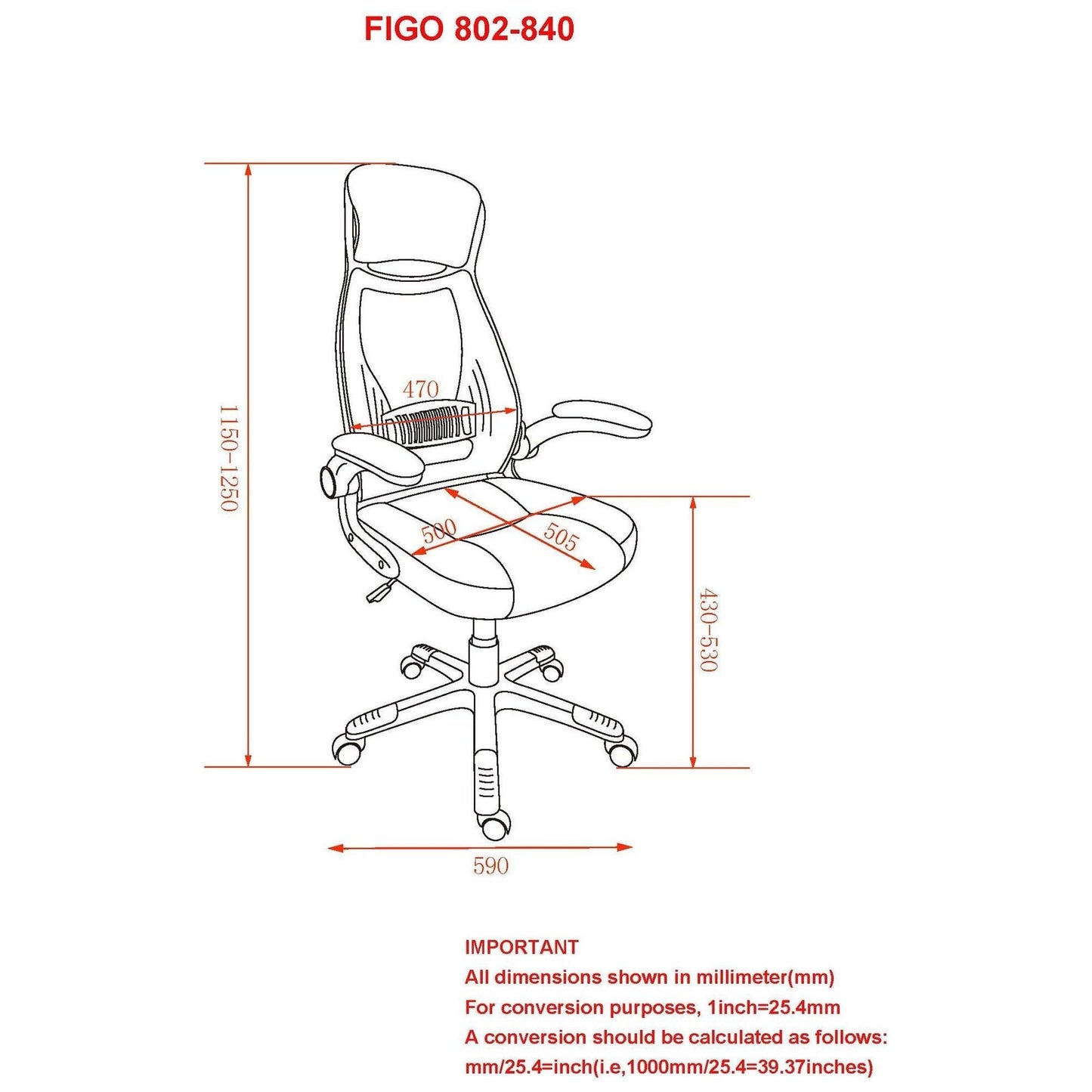 Figo Office Chair in Grey and Black