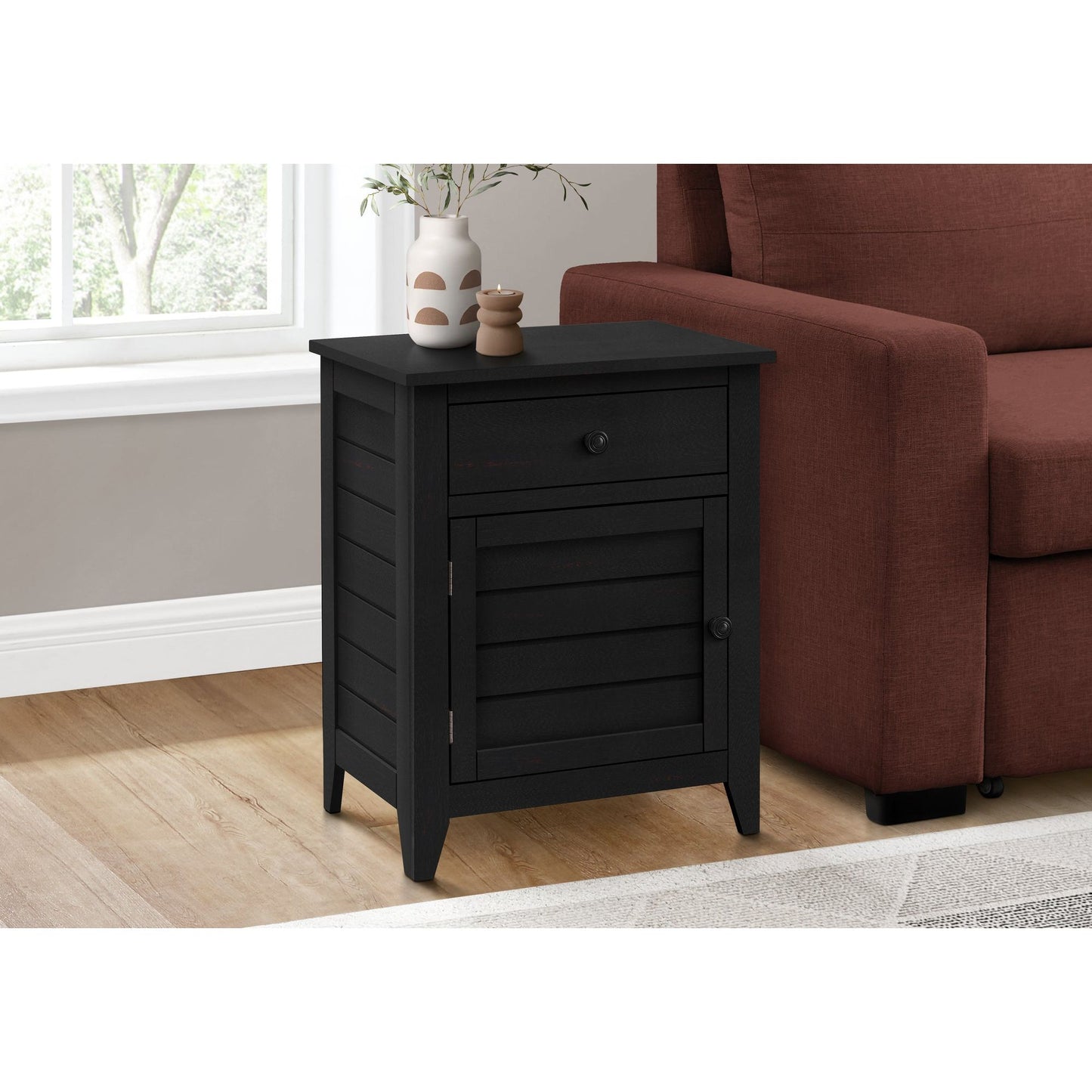 Accent Table - 25"H / Black Veneer End Table