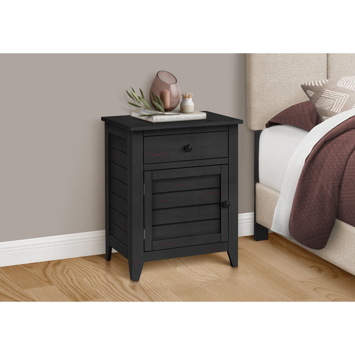 Accent Table - 25"H / Black Veneer End Table