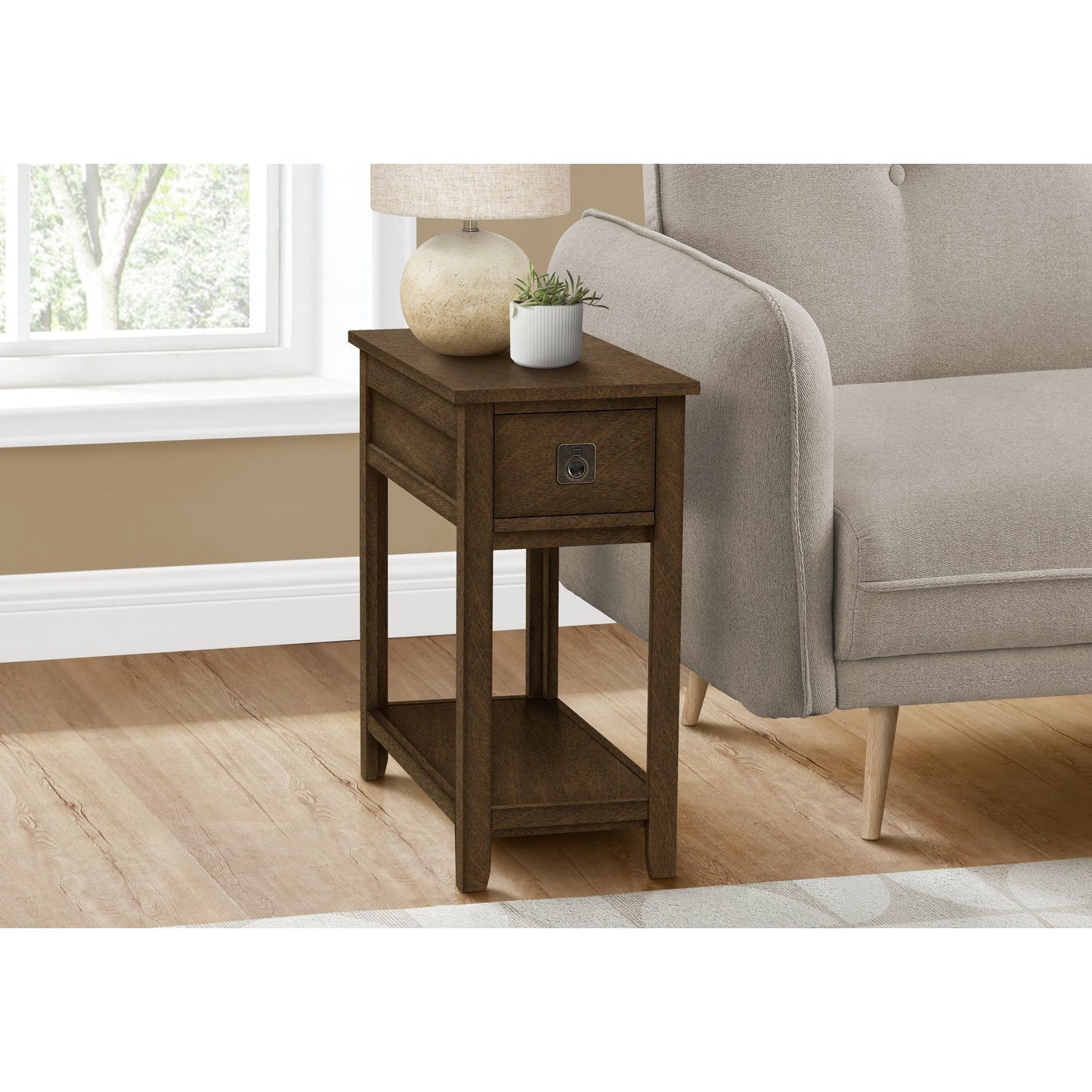 Accent Table - 24"H / Espresso Veneer End Table