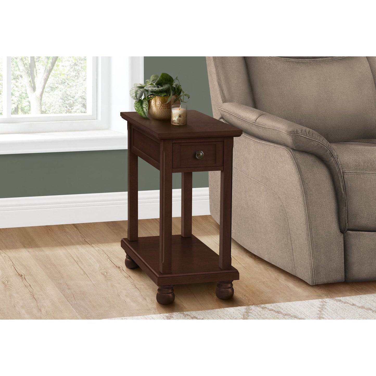 Accent Table - 24"H / Espresso Veneer End Table