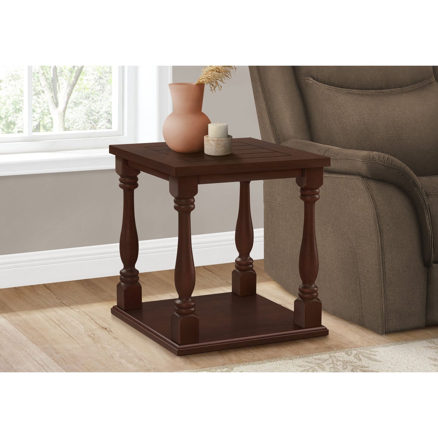 Accent Table - 25"H / Espresso Veneer End Table