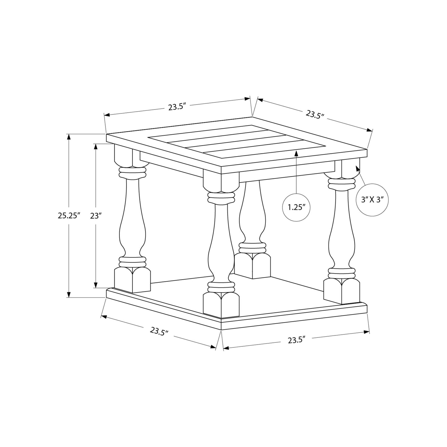 Accent Table - 25"H / Espresso Veneer End Table