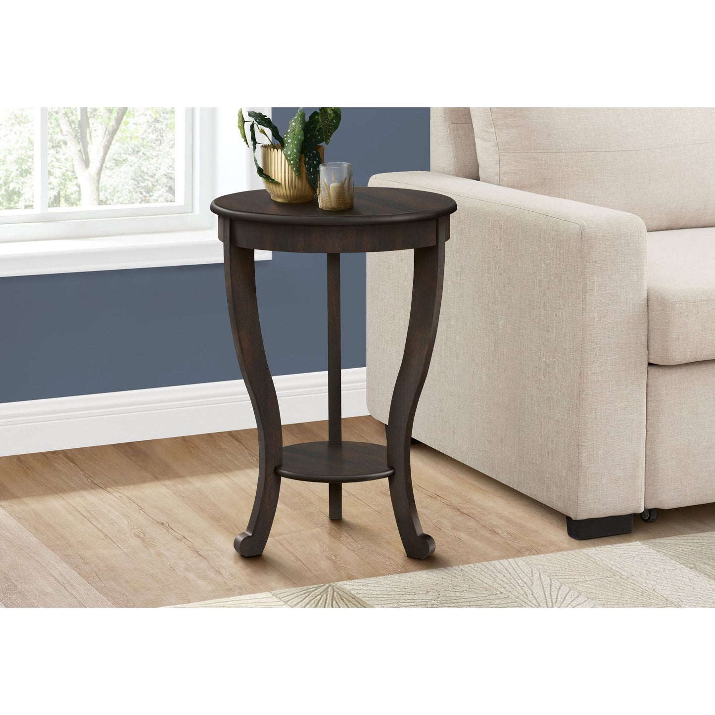 Accent Table - 24"H / Dark Walnut Veneer End Table