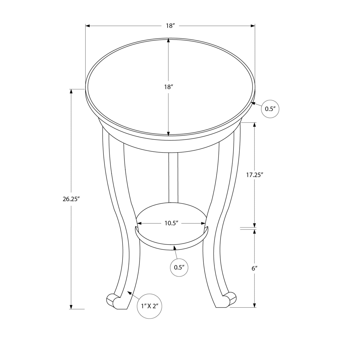 Accent Table - 24"H / Dark Walnut Veneer End Table