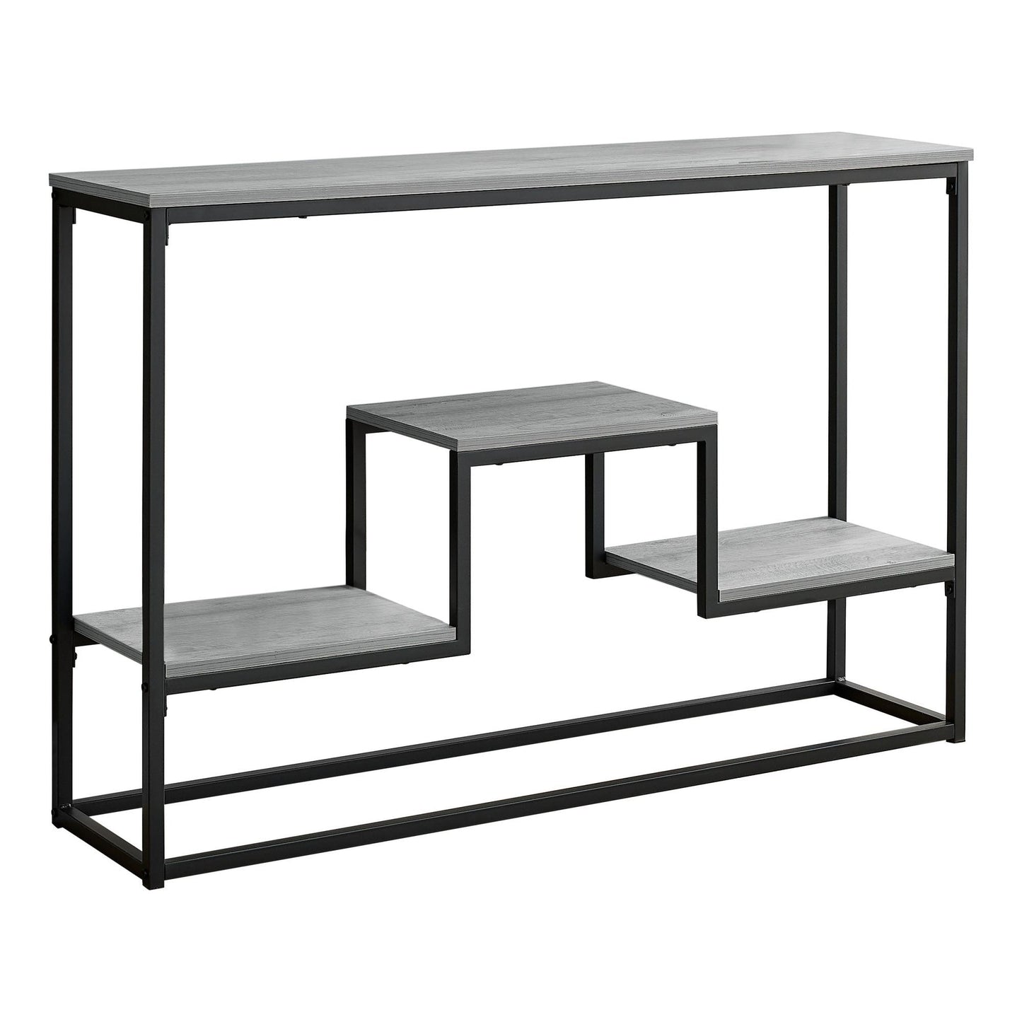 OPEN BOX - Accent Table - 48"L / Grey / Black Metal Hall Console