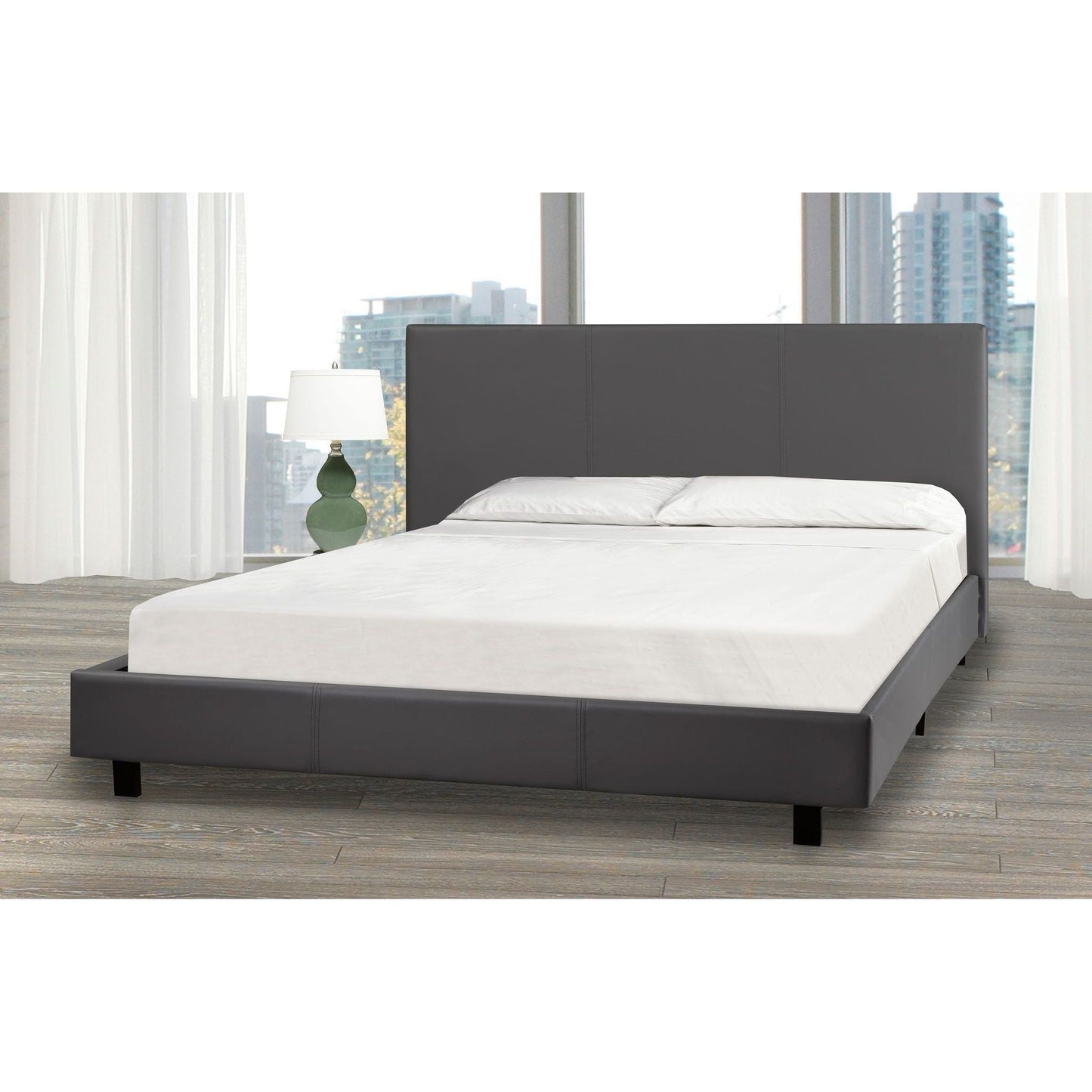 Vik Platform Bed, Grey - Full