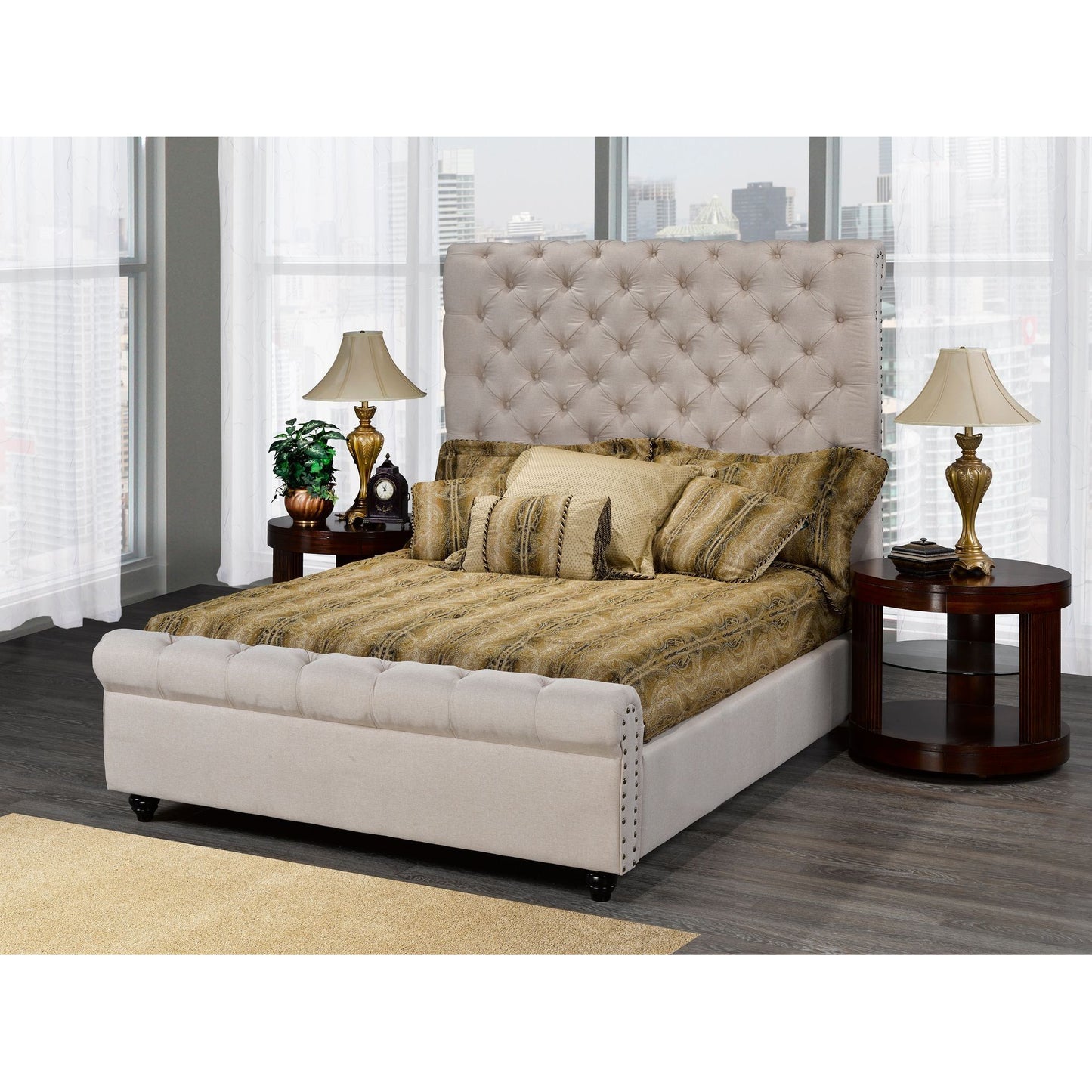 Everleigh King Platform Bed - Beige