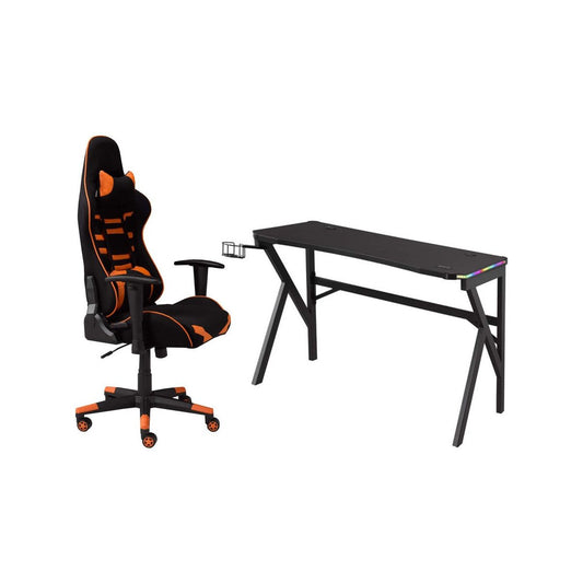 Brennan Gaming Desk & Chair Set, Orange