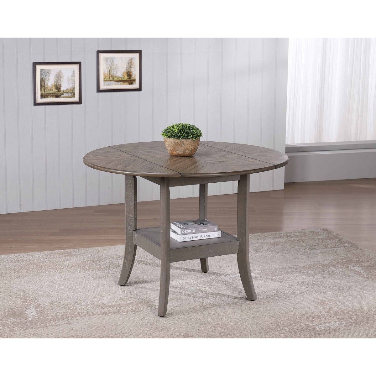 Open Box - Tulita Drop Leaf Dining Table - Oak/Grey