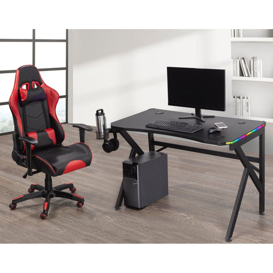 Jazz Gaming Desk & Chair Set, Black