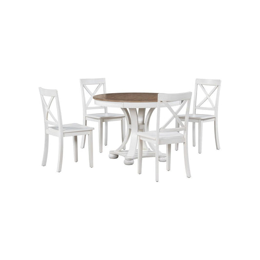 5-Piece Dining Set, Natural Oak/antique White