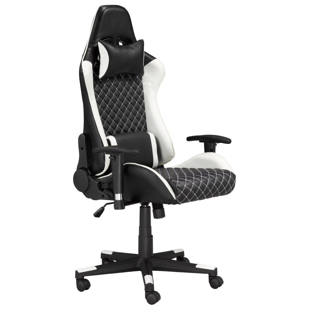 Justin Gaming Desk & Chair Set, White/Black