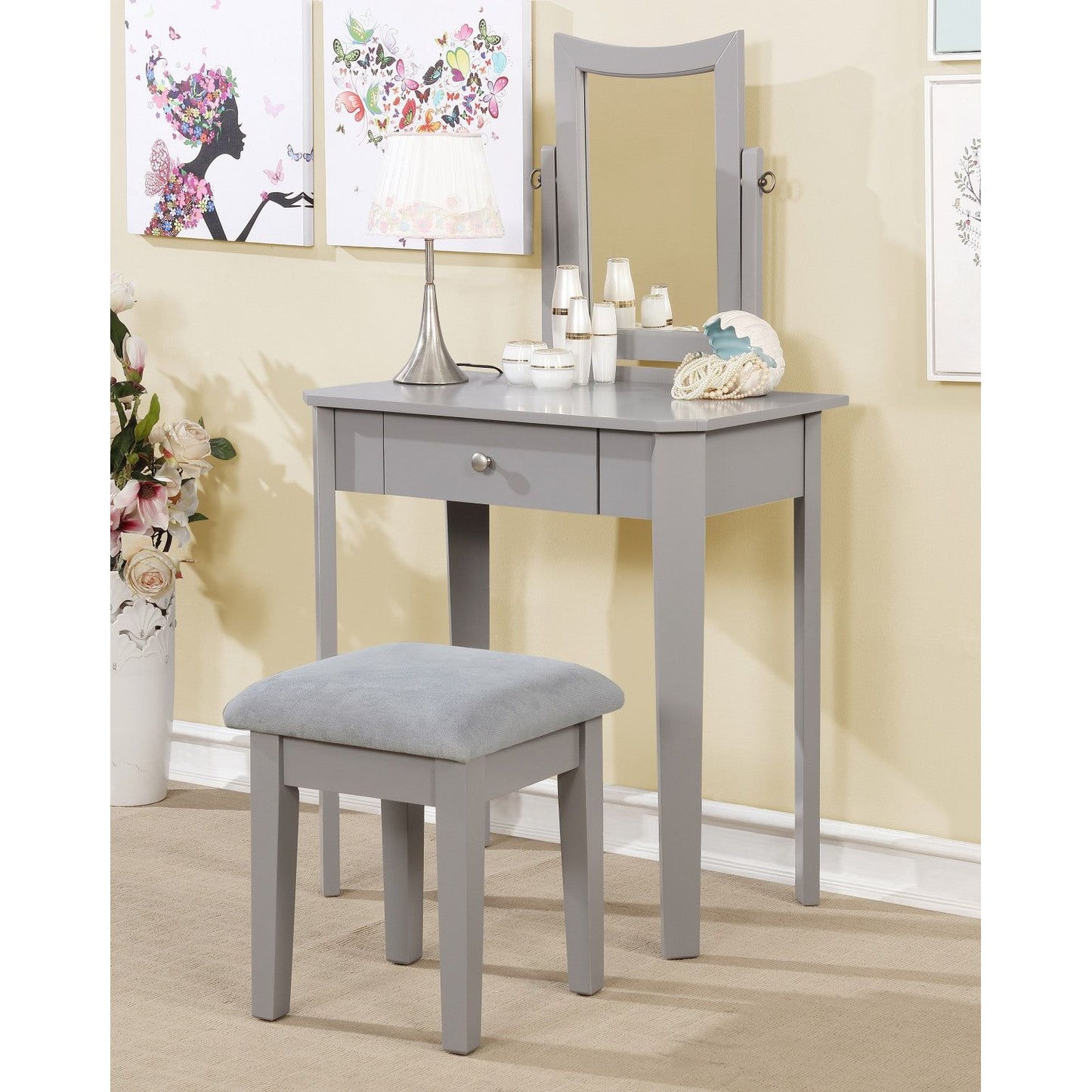 Laila Vanity Set - Grey