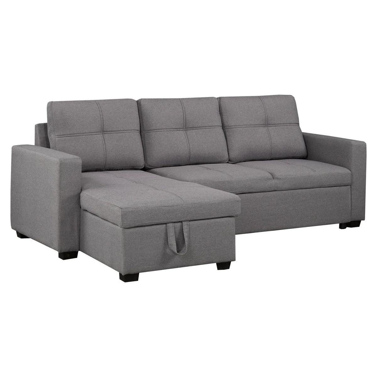 Chan LHF/RHF Reversible Sleeper Sectional w/Storage - Grey