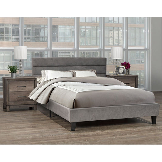 Josh Platform Bed, Grey - Queen