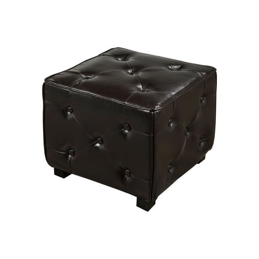 Tufted Storage Ottoman - Black