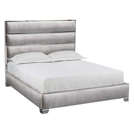 Sierra Platform King Bed - Grey Velvet