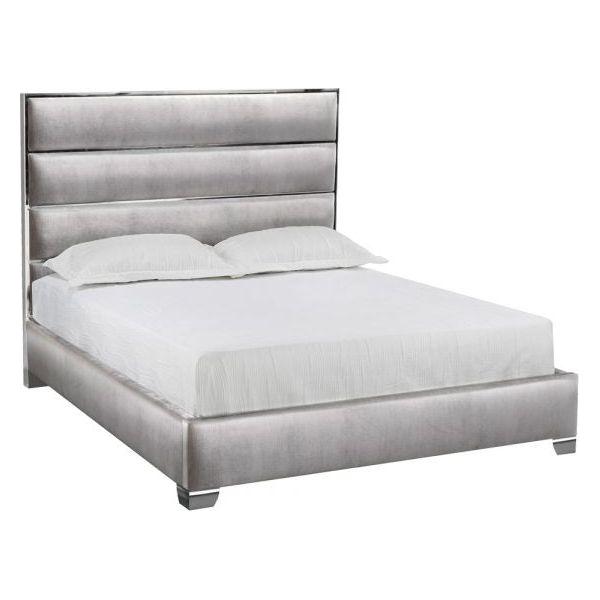 Sierra Platform Queen Bed - Grey Velvet