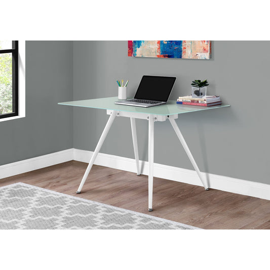 Computer Desk - 28"X 48" / White / 8Mm Tempered Glass