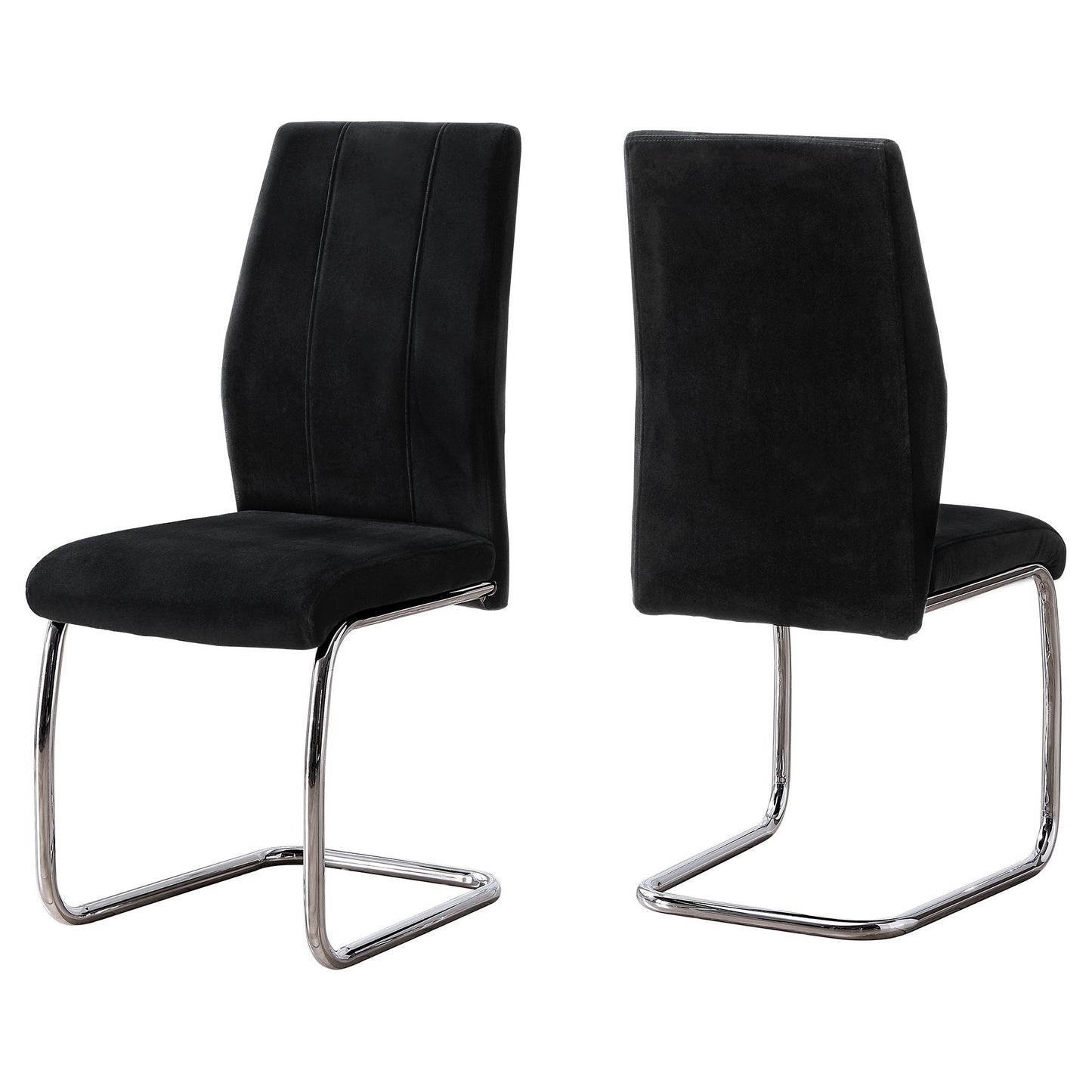 Dining Chair - 2Pcs / 39"H / Black Velvet / Chrome