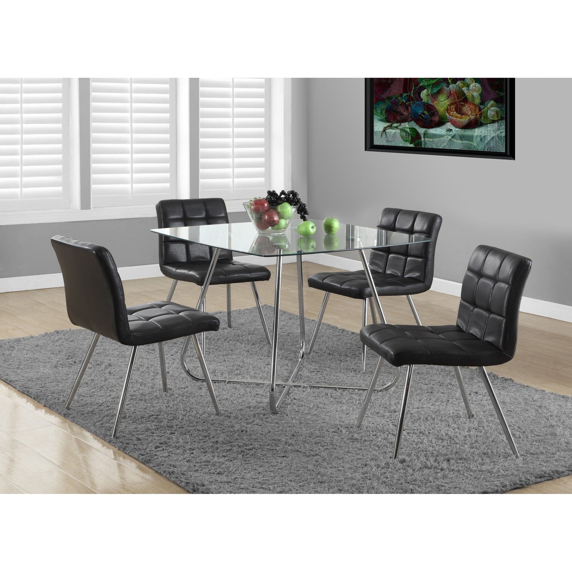 Candace & Basil Dining Table - 40"Dia Chrome With 8Mm Tempered Glass