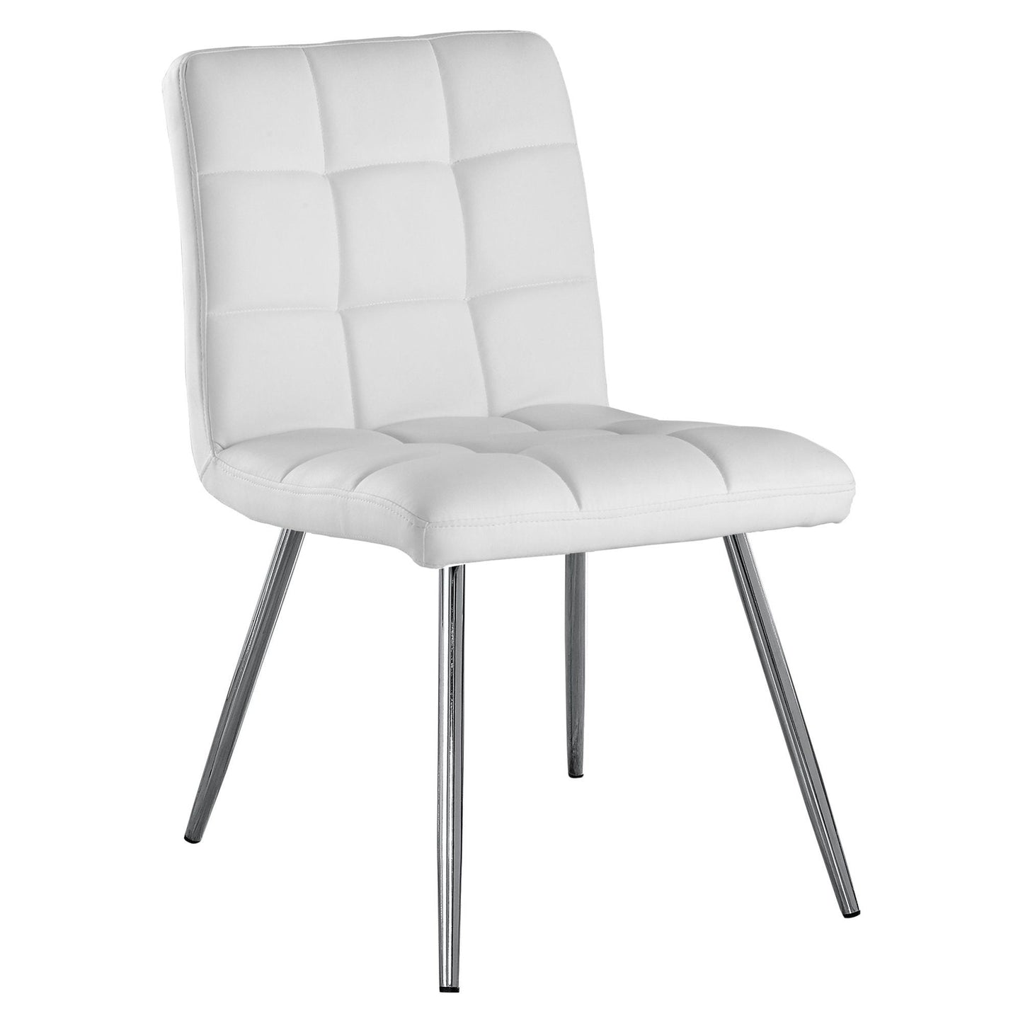 Dining Chair - 2Pcs / 32"H / White Leather-Look / Chrome