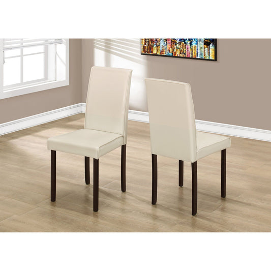 Candace & Basil Dining Chair - 2PC Set / 36"H Ivory Leather-Look