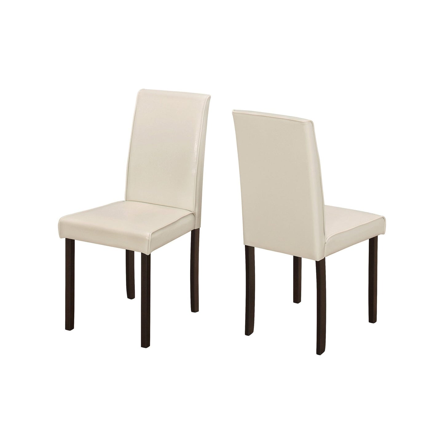 Dining Chair - 2PC Set / 36"H Ivory Leather-Look