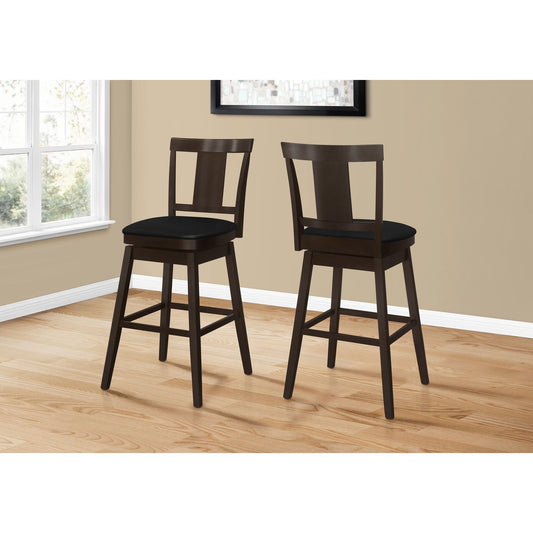 Barstool - 2PC / 44"H / Espresso / Swivel Bar Height