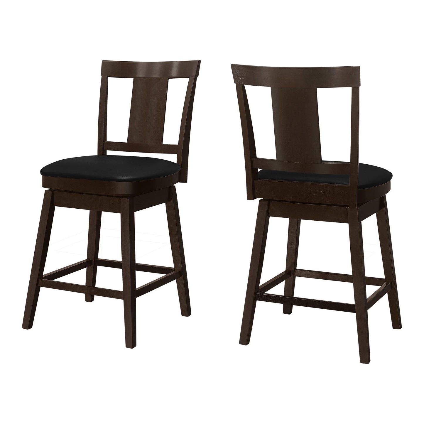 Barstool - 2PC / 39"H / Espresso / Swivel Counter Height