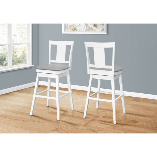 Barstool - 2PC / 44"H / White / Swivel Bar Height