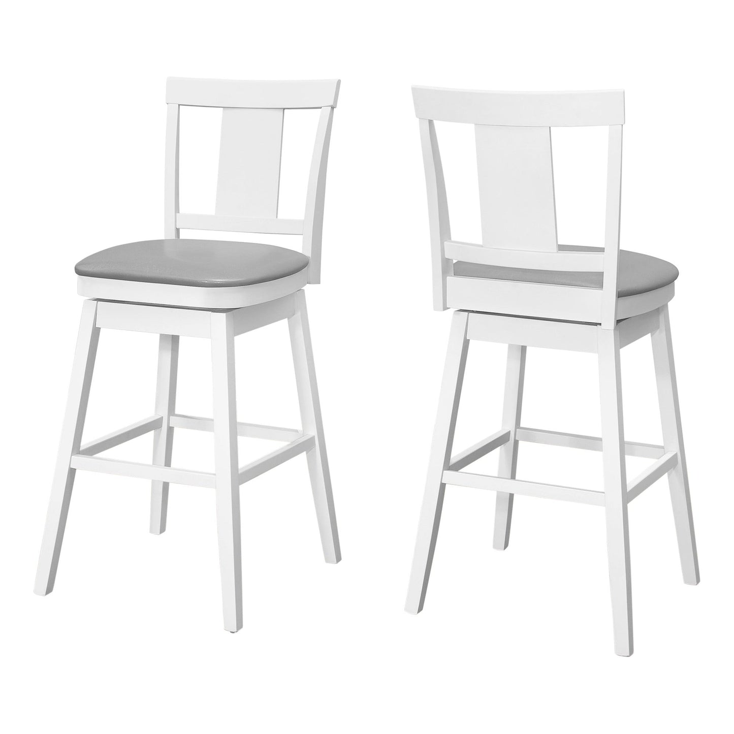 Barstool - 2PC / 44"H / White / Swivel Bar Height