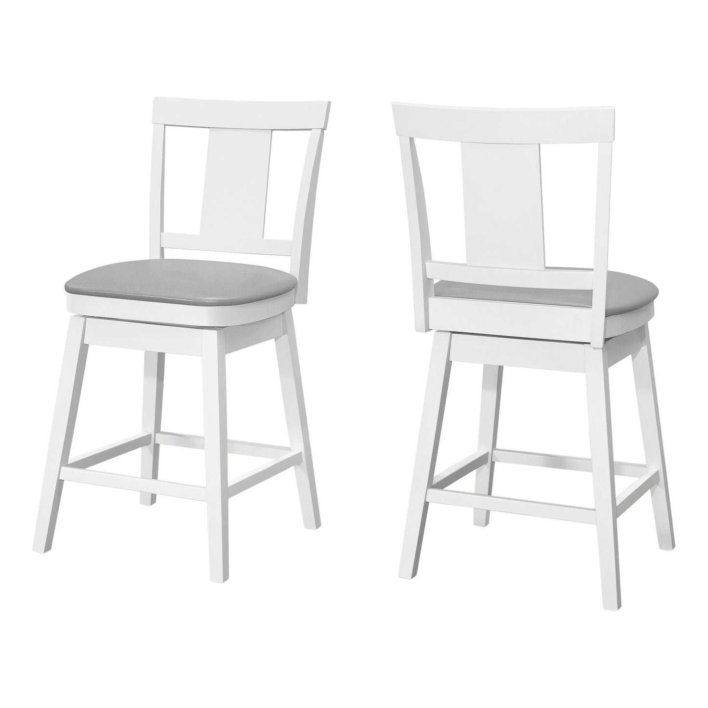 Barstool - 2PC / 39"H / White / Swivel Counter Height