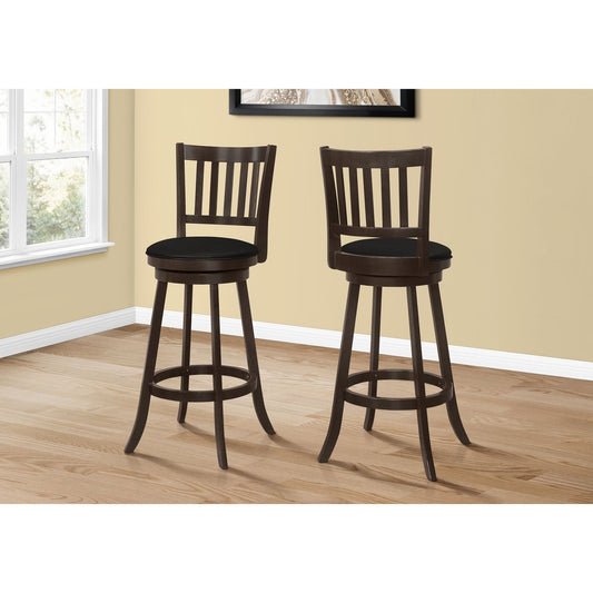 Barstool - 2PC / 44"H / Espresso / Swivel Bar Height